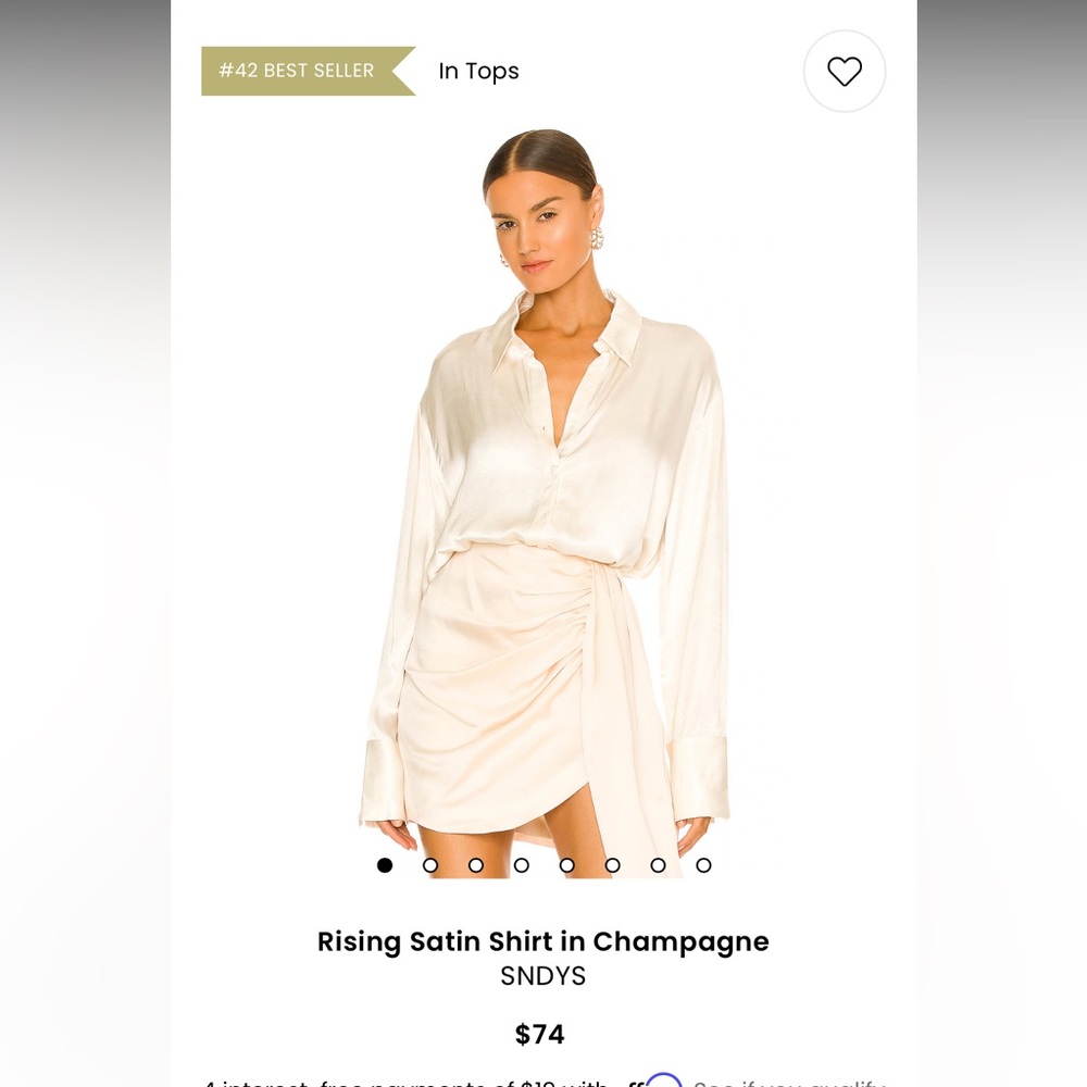 SNDYS Women's Satin Shirt in Cream